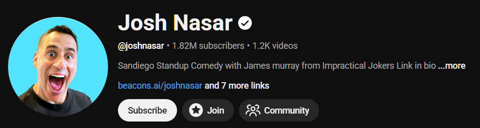 Josh YouTube engagement